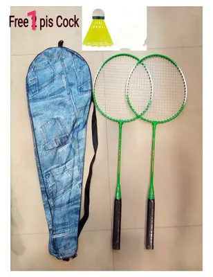Complete Junior Badminton Racket Set – 2-Player Sports Kit with Denim-Style Carry Case & Free Shuttlecock